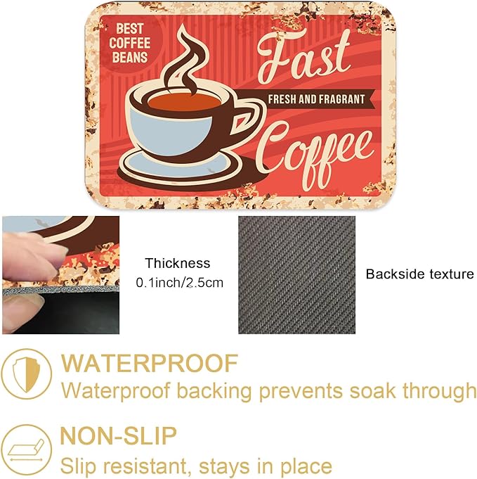 Coffee Dish Drying Mats for Kitchen Counter Absorbent Fast Dry Dish Drainer Rack Mats for Dishes Utensils Pot and Pan, Kitchen Accessories 24"x16"-NeatNest