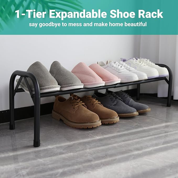 Sturdy Shoe Rack for Closet Metal Shoe Shelf for Entryway Free Standing Shoe Holders Space Saving Shoe Rack-NeatNest