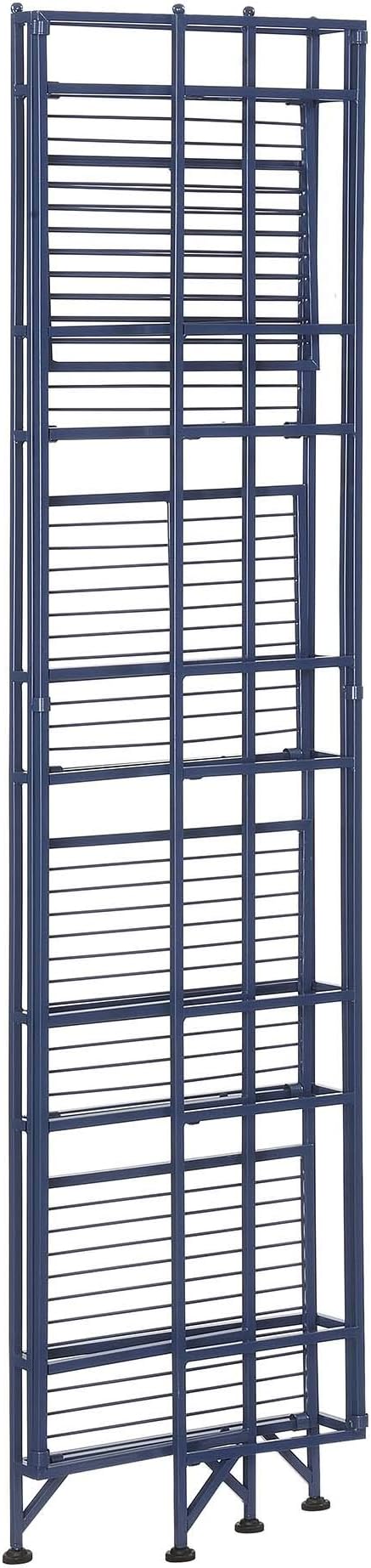 Convenience Concepts Xtra Storage Shelves - 5-Tier Folding Metal Storage Shelves, Closet Organizer for Office, Laundry Room, Bedroom, Garage, Kitchen, Bathroom, Cobalt Blue-NeatNest