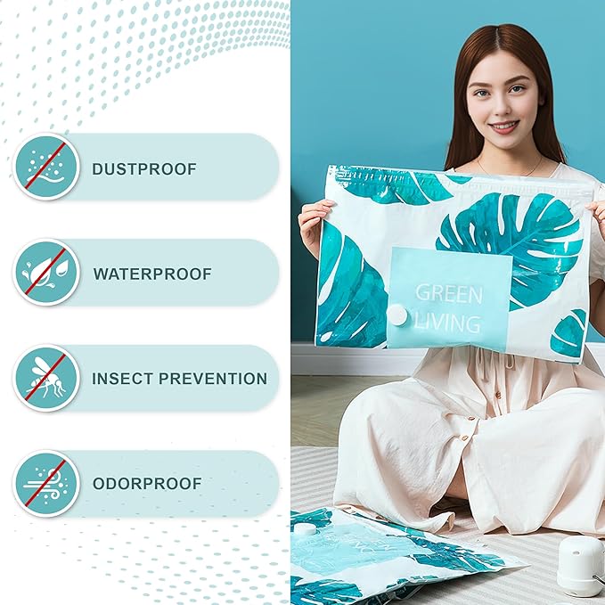 15 Pack Vacuum Storage Bags for Clothing Travel with High Pressure Electric Pump, 3 Sizes Large/Medium/Small Space Saver Bag Vacuum Sealed for Luggage Blankets, Vacuum Seal Bag for Bedding Comforters-NeatNest
