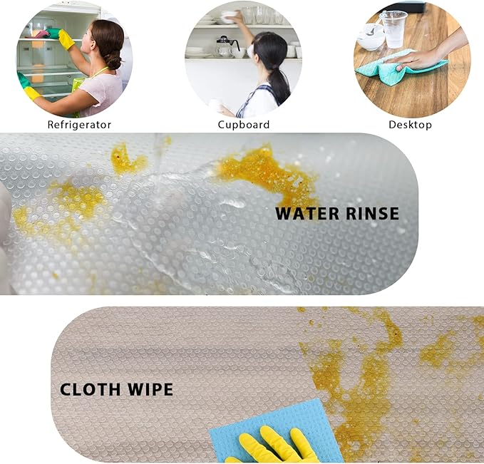 15PCS Shelf Mats Refrigerator Liners Washable Refrigerator Pads Fridge Mats Drawer Placemats Home Kitchen Gadgets Accessories Organization for Top Freezer(White)-NeatNest