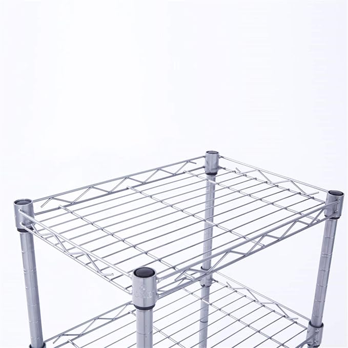 4 Tier Adjustable Storage Shelf Metal Storage Rack Wire Shelving Unit Storage Shelves for Pantry Closet Kitchen Laundry Bathroom (Silver9-4-Tier)