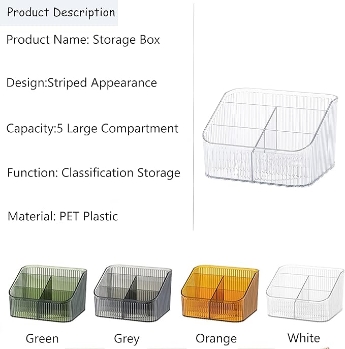 Makeup Organizer Cosmetics Storage Box, Large Capacity Make Up Brush Holder Organizer Vanity Accessories, Bathroom Countertops, Desk Storage Container, Cosmetic Display cases(White-L)-NeatNest