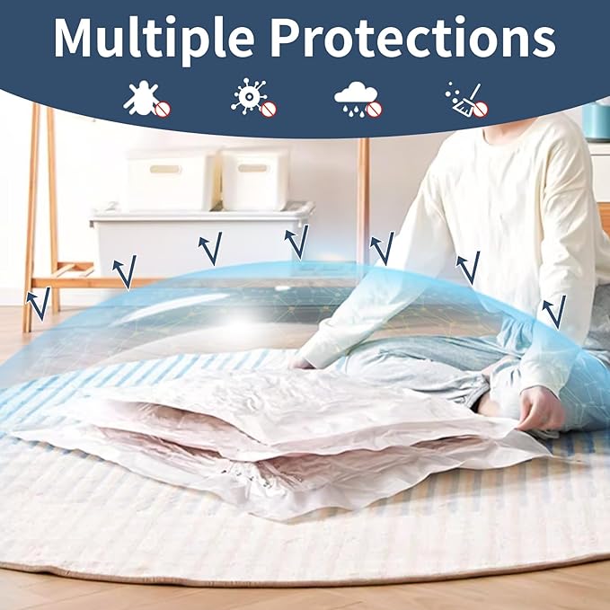 SZO 25 Pack Vacuum Storage Bags With Electric Air Pump,(5 Jumbo/5 Large/5 Medium/5 Small/5 Roll Up Bags) Vacuum Seal bags For Clothing, Space Saver Bags For Luggage, Blankets, Bedding, Moving-NeatNest