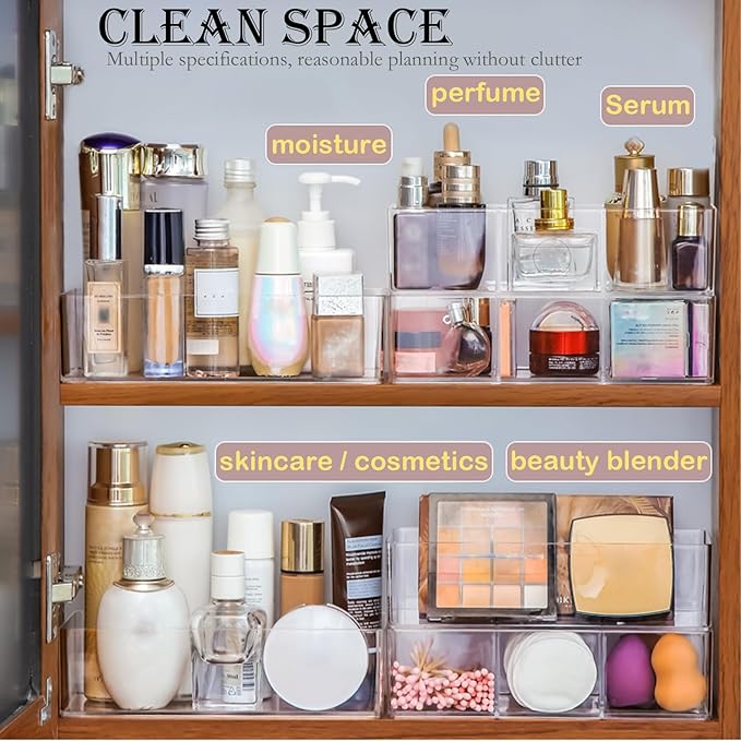 Acrylic Organizer 2 pieces Makeup Organizer Countertop For Drawers Organizer Storage Bathroom Organizers And Storage Is A Good Choice For Desktop Finishing (2)-NeatNest