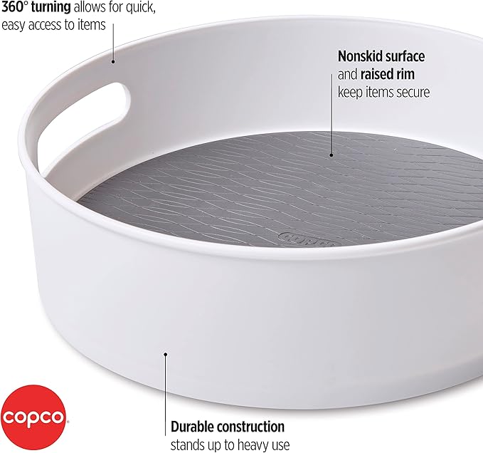 Copco Non-Skid Storage Turntable, 12-Inch, Gray-NeatNest