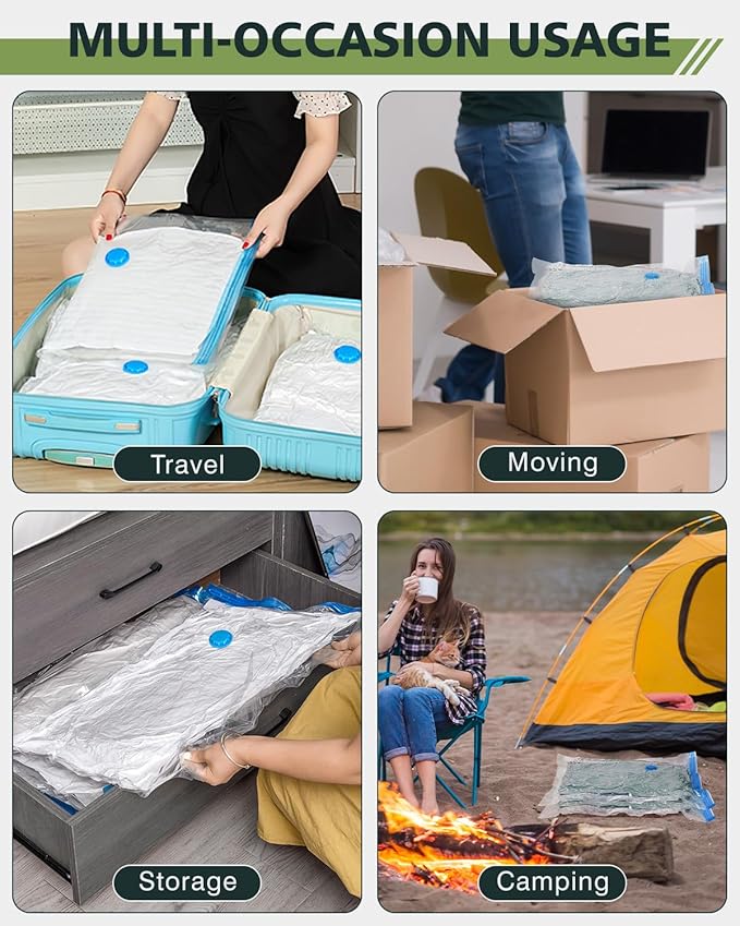 Vacuum Storage Bags (6 Jumbo Pack) Space Saver Bags with 1 Electric Air Pump Vacuum Seal Bags Compression Bags for Clothes Blanket Duvets Pillows Comforters Travel Moving-NeatNest