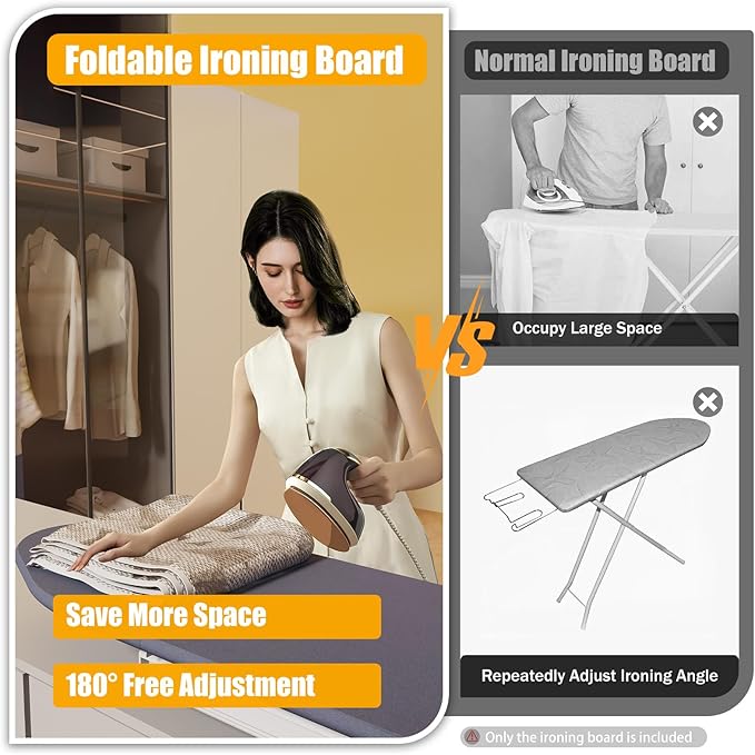 Retractable Ironing Board, Pull-Out Ironing Board Cabinet, Foldable Ironing Storage Station for Small Spaces (Grey)