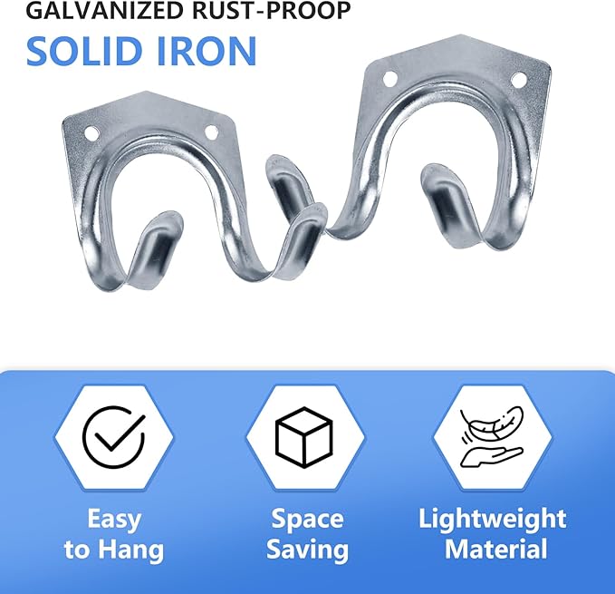 15 Pack Tool Hanger Hooks, Wall Mount Garage Garage Shed Hooks Heavy Duty for Hanging Ladder & Ropes-NeatNest