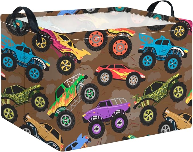 CLOCOR Rectangular Easter Gift Basket Empty,Waterproof Toy Bin,Books Box,Room Decor(Truck)-NeatNest