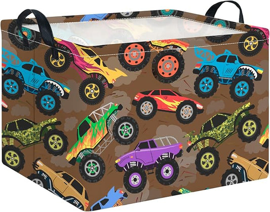 CLOCOR Rectangular Easter Gift Basket Empty,Waterproof Toy Bin,Books Box,Room Decor(Truck)-NeatNest