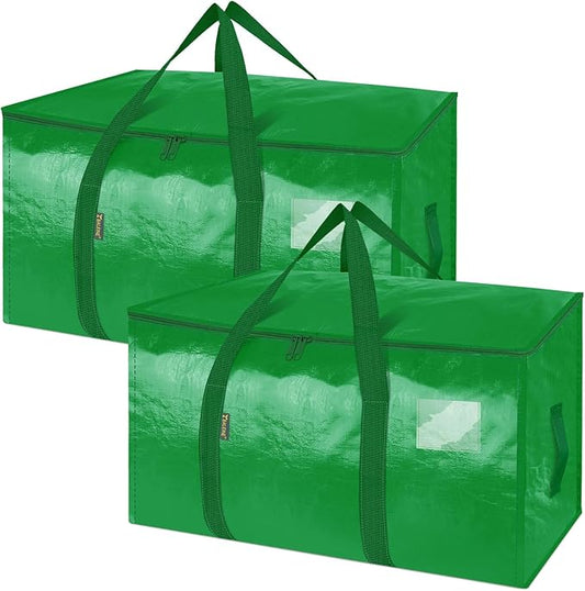 BALEINE 2-Pack Oversized Moving Bags with Reinforced Handles, Heavy-Duty Storage Tote for Clothes, Moving Supplies (Light Green, 2-Pack)-NeatNest