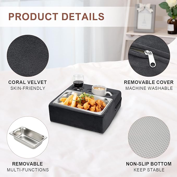 Couch Cup Holder, Couch Caddy, Couch Drink Holder, Bed Cup Tray, Sofa Cup Holder Remotes Holder for Cups, Headphones, Snacks and Phones, Use it on Car, Pack, Beach, RV, and More-NeatNest