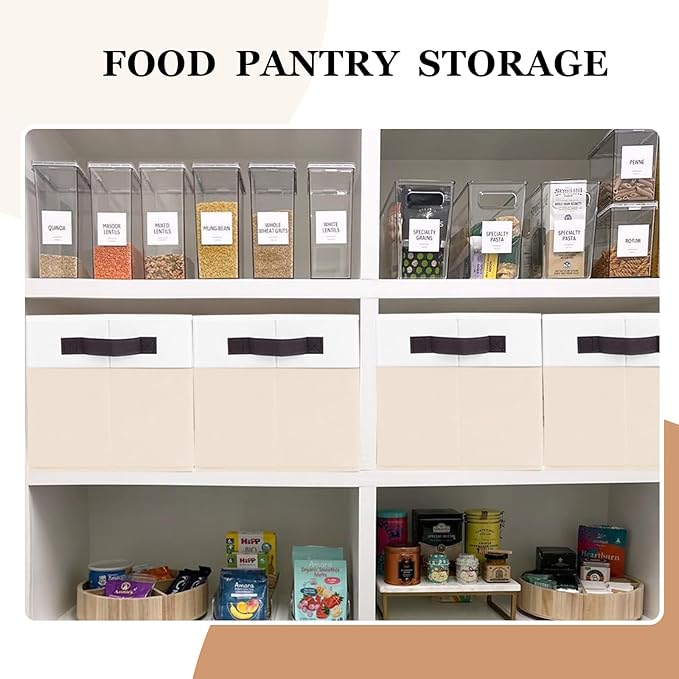 Criusia 4 Pack Baby Clothes Organizer Bins, Fabric Collapsible Storage Baskets with Handles, Odorless Storage Bins for Toy Clothes Nursery Kids Room Playroom Classroom (14L*10W*9.5H)-NeatNest