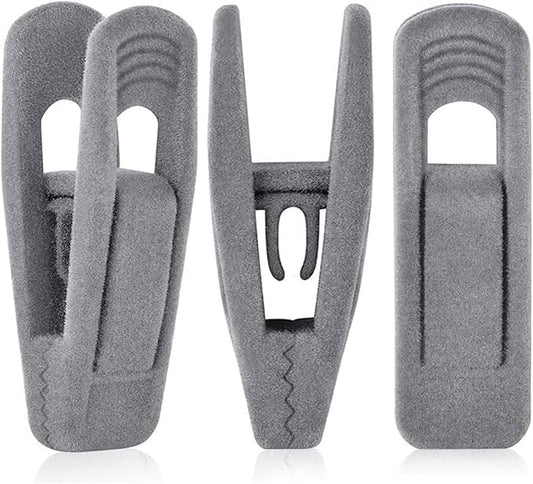 Grey Velvet Hangers Clips (80-Pack), Non-Slip Strong Velvet Hangers Clips for Velvet Skirt Hangers, Velvet Pants Hanger Velvet Clips Fit for Thin Velvet Clothes Suit Hangers-NeatNest