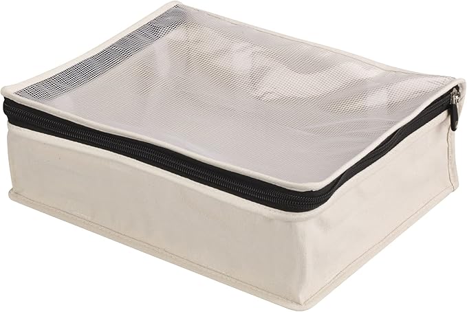 Household Essentials 3321-1 Cedarline Natural Cotton Canvas Zippered Sweater Bag | Storage Bag for Closets and Under the Bed | 2-Pack-NeatNest
