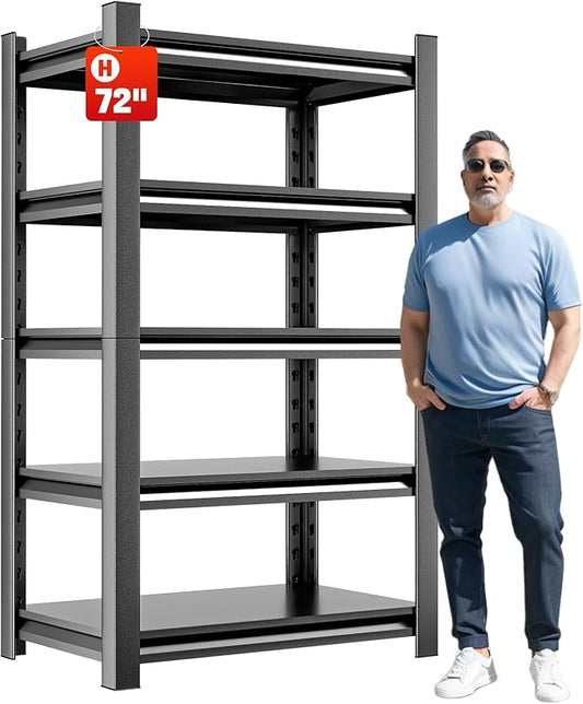 Heavy Duty Storage Shelves 5-Tier Adjustable Garage Shelving Unit, Strong Metal Storage Rack Shelving for Garage, Warehouse, Pantry Organization 16" D x36 W x72 H-NeatNest