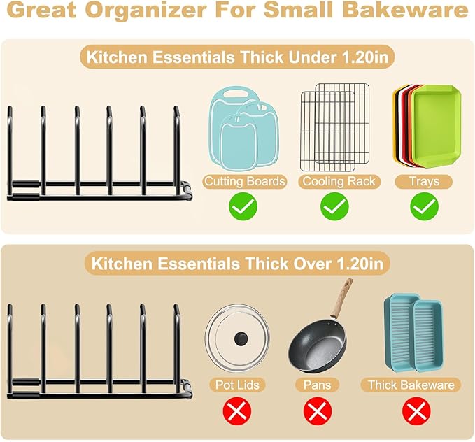 Cutting Board Organizer, [2-Pack] Cutting Board Holder Rack Baking Cookie Pan Sheets Cooling Small Racks Storage Stand for Kitchen Cabinet Countertop Bakeware Organizer 7.87 x 7.24 x 3.28 in-NeatNest