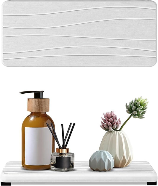 2PCS Water Absorbing Stone Tray, Fast Drying Stone Sink Tray, Water Absorbent Diatomite Trays, Stones Soap Trays, Diatomite Coasters for Kitchen Sink Bathroom Counter, Hand Soap Dish & Holders-NeatNest