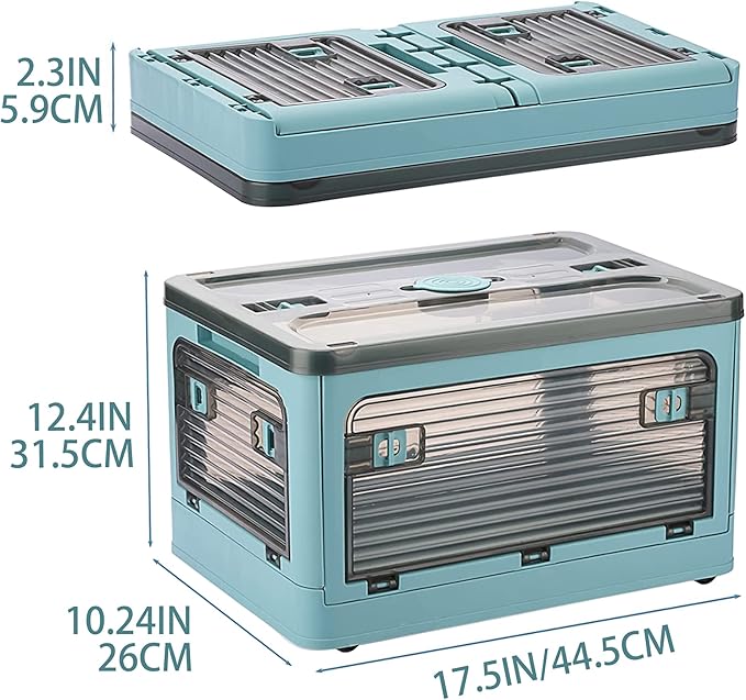 Collapsible Storage Bins,Storage Bins with Lids,Stackable 8.2Gal Folding Storage Box-NeatNest