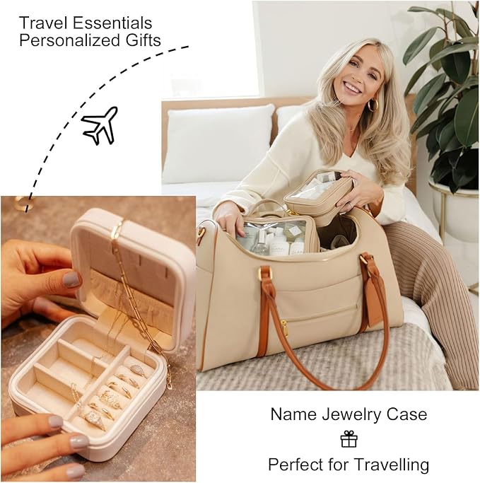 DayOfShe Personalized Jewelry Box for Women and Girls, Small Jewelry Case for Bridesmaid Gifts or Bachelorette Party-NeatNest