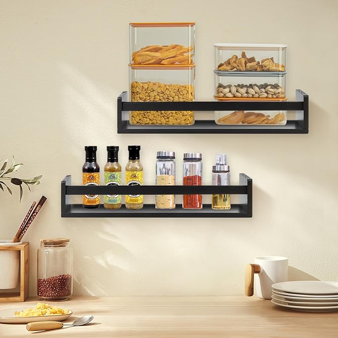Gneric Floating Shelves for Wall, Black Nursery Book Shelves, 23.6 inch Kids Bookshelf, Wall Shelves for Living Room Bedroom Decor,Kitchen Spice Rack,Bathroom Storage Rack-NeatNest