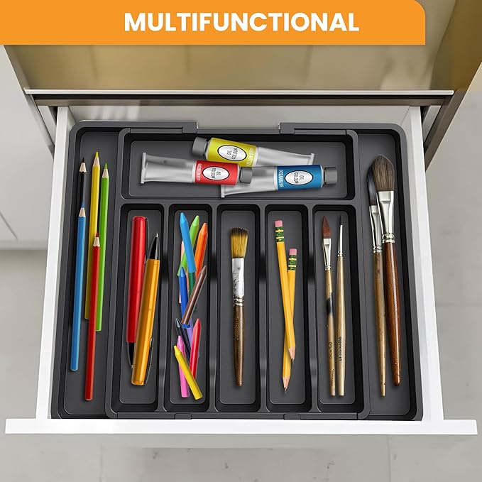 Adjustable Silverware Drawer Organizer - Kitchen Organizer and Storage - Silverware and Utensil Organizer-NeatNest