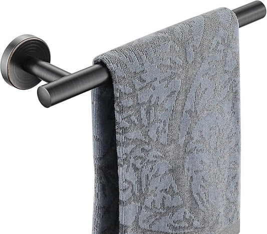 JQK Hand Towel Holder Towel Ring Oil Rubbed Bronze, 10 Inch Thicken 0.8mm 304 Stainless Steel Bathroom Hand Towel Bar, 9 Inch Useable Length Wall Mount Towel Rack Hanger, ORB, THH110L9-ORB
