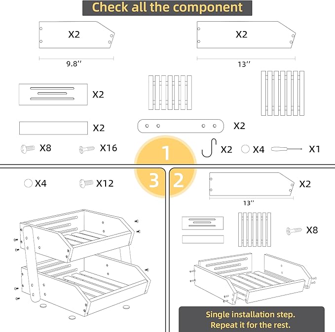 2 Tier Fruit Basket for Kitchen Counter, Large Capacity Fruit Storage Countertop, Fruit Holder, Wooden Pantry Organizers and Storage, Kitchen Countertop Organizer With Two Banana Hangers (Walnut)