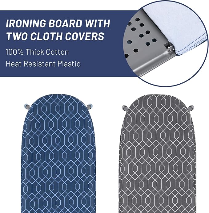 APEXCHASER Tabletop Ironing Board with Iron Rest, Small Iron Board with 2 Heat Resistant Ironing Cover, Portable Tabletop Ironing Board wiht Non-Slip Feet for Home Travel Use