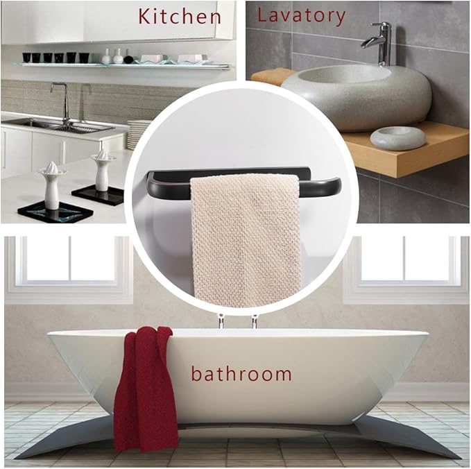 BESy Brass Hand Towel Bar for Bathroom Oil Rubbed Bronze, Rustproof Wall Mounted Towel Rack Hanger Bathroom Hardware Accessories Towel Holder 12 Inch-NeatNest