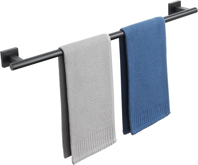 Alise Bathroom Towel Bar, 28 Inch Towel Racks for Bathroom, SUS304 Stainless Steel Towel Holder Heavy Duty Wall Mounted Towel Rack Matte Black Towel Bar