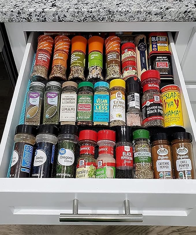 Artibear Expandable Drawer Spice Rack Organizer for 8" to 24" Kitchen Cabinets Drawer Tray Insert, Set of 9-NeatNest