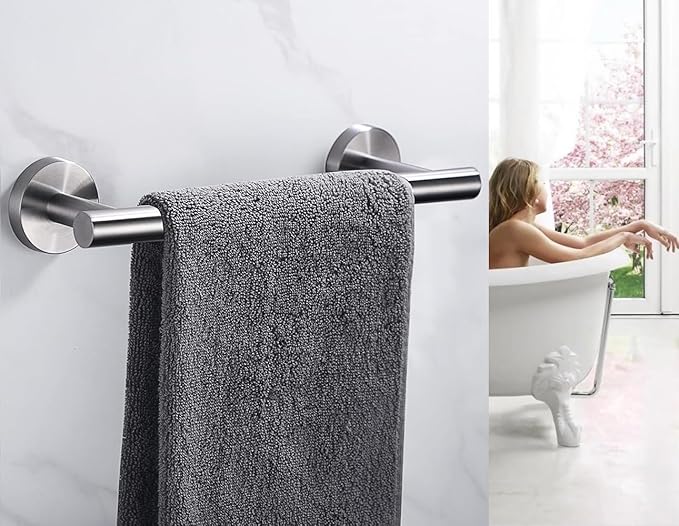 9 Inch Towel Bar for Bathroom 9/12/16/24/28/33 Inch Kitchen Hand Towel Holder Brushed Nickel SUS304 Stainless Steel RUSTPROOF Wall Mount Towel Rod (1, Brushed Nickel, 9 Inch)