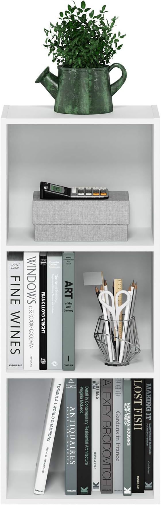 Furinno Luder Bookcase / Book / Storage , 3-Tier, White-NeatNest