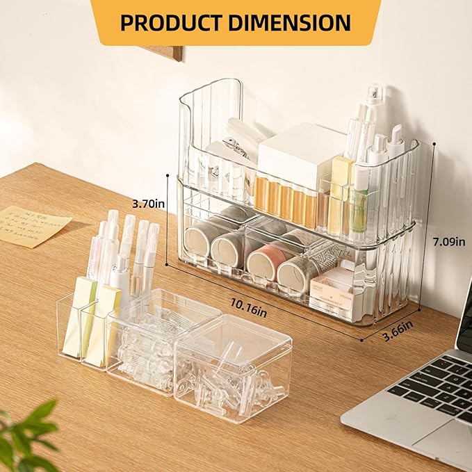 2-Tier Clear Medicine Cabinet Organizer, Modern Style, 2 Shelves, Easy Access, Countertop Mount, Plastic Finish-NeatNest