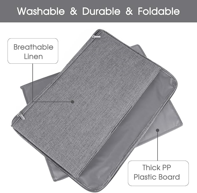 ANMINY Storage Bins with Zipper Lids 36 Qt Lidded Fabric Storage Boxes Baskets Cubes with Handles Collapsible Washable Cotton Linen Closet Shelf Clothes Organizer Containers - Gray, Large-NeatNest