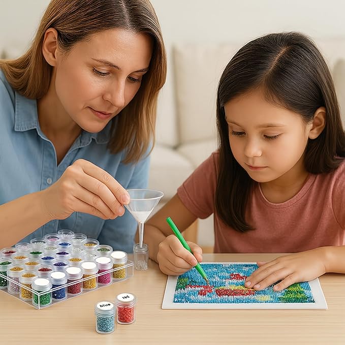 BigOtters 30 Grids Diamond Painting Storage Containers, Portable Bead Art Organizer Case with Lids for Crafts, Jewelry DIY-NeatNest