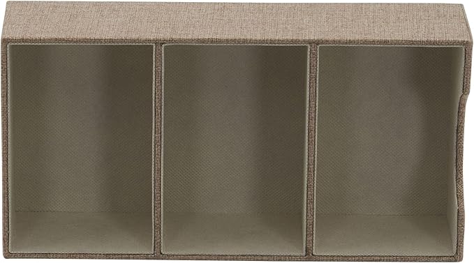 Household Essentials Brown 722-1 Deep 3 Section Drawer Organizer Box for Storage | 12 in x 6.13 in x 3.13-NeatNest