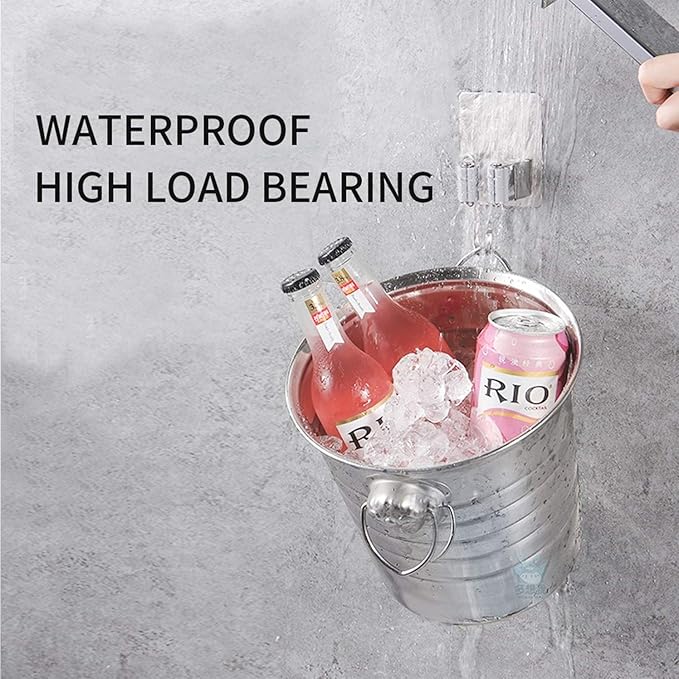 Broom and Mop Holder Wall Mounted, Stainless Steel Self-Adhesive Single Broom Hanger Hook,Organizer Rack for Kitchen Garage Closet Pantry Refrigerator,Rectangle - Gray (4 Pack)