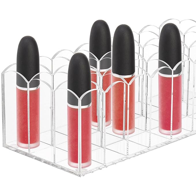 Hedume 2 Pack Lip Gloss Holder Organizer, 24 Spaces Acrylic Lip Gloss & Makeup Holder, Lipgloss Display Case for Tall Products-NeatNest