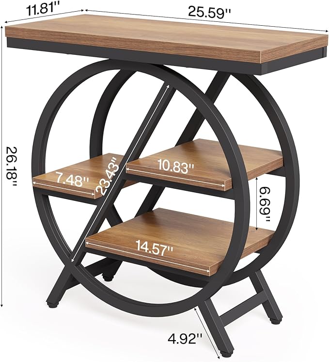 End Table, Narrow Side Table with 4-Tier Large Storage Space, Modern Bedside Table for Living Room, Home Office, Bedroom, Natural-NeatNest
