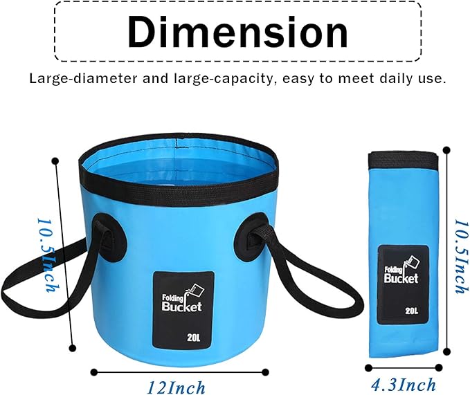 Esthesia Collapsible Bucket, 5 Gallon Portable Folding Water Container for Travelling, Camping, Hiking, Fishing, Gardening-NeatNest