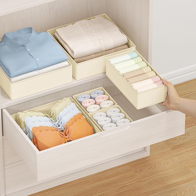 DIMJ Drawer Organizer Clothes Storage - 24 Pack Baby Dresser Organizer for Nursery, Small Fabric Closet Drawer Organizer Bins for Underwears Socks, Foldable Storage Dividers Organization for Bedroom-NeatNest