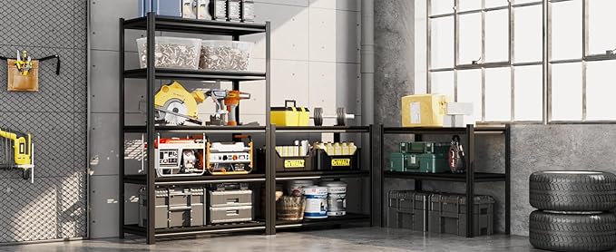 5-Tier 35" W x 15.8" D x 72" H Garage Shelving 3000LBS Storage Shelves Heavy Duty Metal Shelf Unit Adjustable Basement Industrial Storage Racks-NeatNest