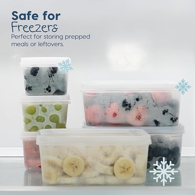 IRIS USA Meal Prep Containers, 44 Piece, 12oz + 45oz Combo Set, 22 Food Containers With Lids, To Go Take Out Plastic Food Storage, Food Prep Lunch Snack, Microwave Dishwasher Freezer Safe, BPA Free