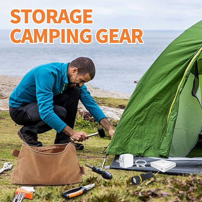 Canvas Zipper Pouch, 3 Pack Small Tool Pouch Organizer, Heavy Duty 16OZ Waxed Canvas Mini Zipper Bag Pouch, 5.7/6.7/12.3 Inch Tool Multipurpose Water Resistant Storage Pouches-NeatNest