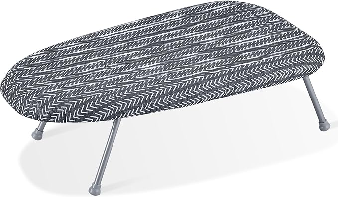VEVOR Tabletop Ironing Board 23.4 x 14.4, Small Iron Board with Heat Resistant Cover and 100% Cotton Cover, Mini Ironing Board with 7mm Thickened Needle Cotton Layer for Small Spaces, Travel Use