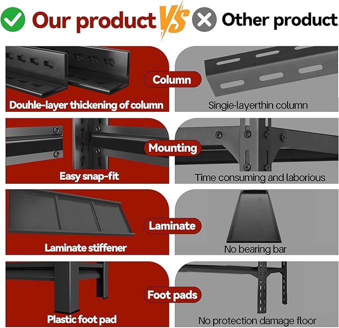 Book Shelf (4 Tier, Small Space) - Metal Bookcase for Bedroom, Living Room, Kitchen, Balcony Storage - Black Finish-NeatNest