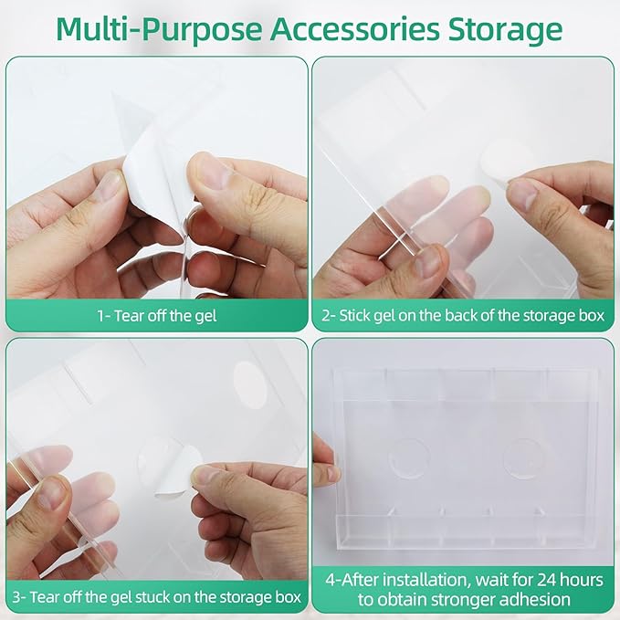 10" Straw Organizer for Cabinet - Reusable With Ultra Sticky Mount, Transparent Straw Storage Organizer for Cupboard Door, Small Kitchen Accessories Container